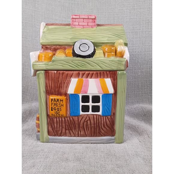 GKRO Ceramic Cookie Jar Retired Little Village General Store 10 x 7 New Open Box - Picture 16 of 16